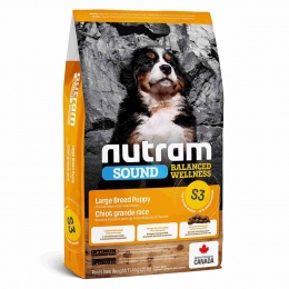 Nutram Sound Puppy Large Breed S3 Сухий корм для цуценят великих порід з куркою і вівсянкою 20 кг -  Холістік корми для собак 