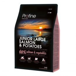 Profine Junior Large Salmon & Potatoes корм корм для щенков крупных пород с лососем и картофелем 15 кг -  Сухой корм для крупных собак 