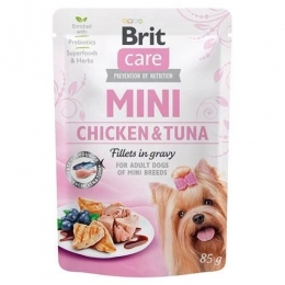 Brit Care Mini Pate pouch Вологий корм для цуценят філе курки і тунця 85 г -  Brit консерви для собак 