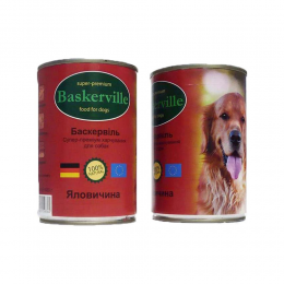 Baskerville консерви для собак Яловичина -  Вологий корм для собак -   Вага консервів: До 500 г  