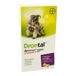 Drontal плюс зі смаком м'яса для собак -  Глистогінні для собак -   Тип Таблетки  