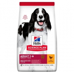 Hills (Хиллс) Science Plan Adult Medium Chiken - Сухой корм с курицей для собак средних пород 2,5 кг - 