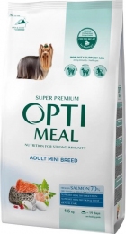 АКЦІЯ Optimeal із високим вмістом лосося для дорослих собак мініатюрних порід 1,5 кг -  Сухий корм для собак - Optimeal     