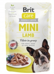 Brit Care Mini pouch Без зерновой влажный корм для собак миниатюрных пород филе ягненка в соусе, 85 г -  Brit консервы для собак 