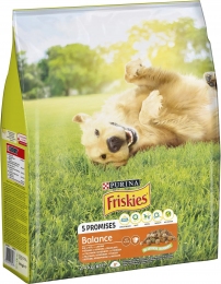 Friskies Balance з куркою, яловичиною та овочами сухий корм для собак 2,4 кг -  Сухий корм для собак економ класу 