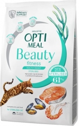 Акция-30% Optimeal Beauty Fitness с морепродуктами для стерилизованных кошек 1.5 кг -  Сухой корм для кошек -   Возраст: Взрослые  