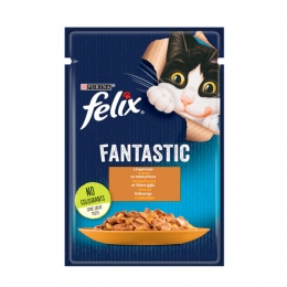 Felix Fantastic вологий корм для котів з індичкою в желе, 85 г - 