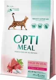Optimeal сухий корм для котів з телятиною