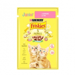 Friskies консерва для кошенят із куркою в підливці, 85 г -  Вологий корм для котів -   Клас Економ  