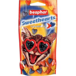 Beaphar Sweet Hearts ласощі для кішок у вигляді сердечок - Смаколики та ласощі для котів