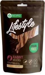 Лакомство Nature's Protection Lifestyle snacks for dogs, rabbit sticks, для собак, стики из кролика, 75 гр. -  Лакомства для собак Nature's Protection     