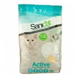 Sanicat active white наполнитель комкующийся бентонитовый белый без аромата - Наполнитель для кошачьего туалета