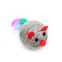 Когтеточка кулька мишка з пером S2011 -  Дряпки для кішок - UniZoo     