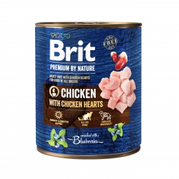 Brit Premium Вологий корм для собак з куркою та курячими серцями, 800 г -  Вологий корм для собак -   Інгредієнт Курка  