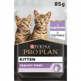 АКЦИЯ Purina Pro Plan Kitten Healthy Start влажный корм для котят кусочки индейки в соусе 85 г х 5 шт - Similar products