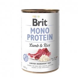 Brit Mono Protein Lamb & Rice консерва для собак з ягням і рисом 400г -  Вологий корм для дорослих собак 