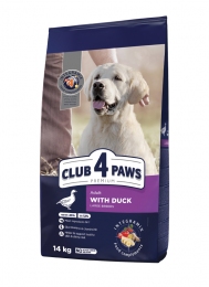 Акция Club 4 paws (Клуб 4 лапы) Large Bread Duck для собак крупных пород с уткой  -  Премиум корм для собак 