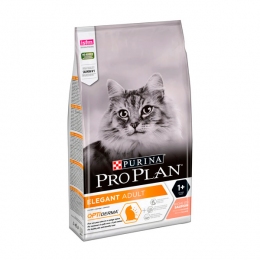 PRO PLAN Elegant сухой корм для кошек с чувствительной кожей и от выпадения шерсти с лососем -  Сухой корм для кошек -   Ингредиент: Лосось  