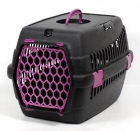Переноска для животных черная пластик фиолетовые двери - Контейнеры (боксы) для собак