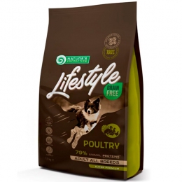 Беззерновой сухой корм для собак Nature's Protection Lifestyle Grain Free Poultry Adult All Breeds с мясом домашней птицы, 1,5 кг -  Сухой корм для собак -   Ингредиент: Птица  