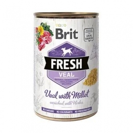 Brit Fresh Veal with Millet - Влажный корм для собак с кусочками свежей телятины и пшеном 400 г -  Влажный корм для собак -   Ингредиент: Телятина  