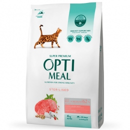 Акция - 22%! OptiMeal Sterilized Cat Beef&Sorghum Сухой корм для стерилизованных котов с говядиной и сорго, 10 кг - Similar products