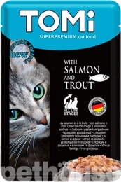 TOMi Superpremium Salmon Trout лосось форель вологий корм для котів, консерви 100г - Консерви для котів