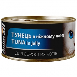 AnimAll шматочки тунця в желе вологий корм для дорослих кішок 85 г -  Вологий корм для котів AnimAll   