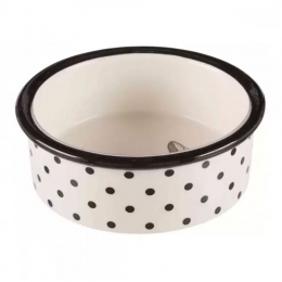 Миска Zentangle керамическая для котов 0,3л/12см белая/черная 25120 -  Миски и стойки для собак -   Материал: Керамические  