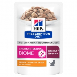 Hill's Prescription Diet Gastrointestinal Biome Wet заболевания желудочно-кишечного тракта Влажный корм для кошек пауч 85г  -  Влажный корм для котов -    