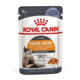 Royal Hair Skin CIJ влажный коpм для кошек 85 г  -  Роял Канин консервы для кошек 