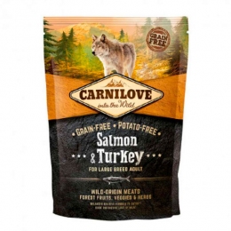 Carnilove Salmon&Turkey for Large Breed Adult Dogs Беззерновой корм для собак крупных пород с лососем и индейкой, 1,5 кг -  Сухой корм для собак -   Для пород: Овчарка  