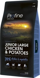 Profine Junior Large Chiken Potatoes 15кг корм для щенков крупных пород с курицей и картофелем -  Сухой корм для крупных собак 