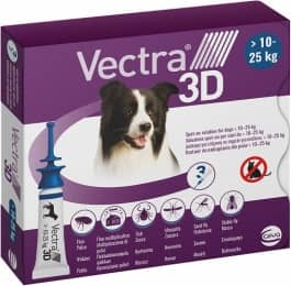 Вектра–3D, 3 пипетки для собак -  Средства от блох и клещей для собак -   Действующее вещество: Перметрин  