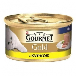 Gourmet Gold Соковита насолода Вологий корм для котів з куркою 85г -  Консерви для котів Gourmet   
