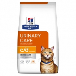 Hills PD Feline c/d Multicare Urinary Care корм для кошек заболевания мочевыводящих путей курица 1,5 кг 605875 -  Корм для стерилизованных котов Hills   