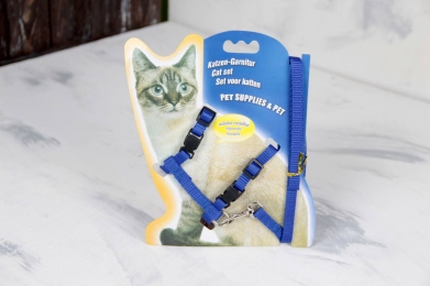 Комплект шлейка с поводком 120 см для кошек -  Амуниция для кошек -   Вид: Поводок  