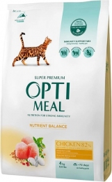 АКЦІЯ Optimeal Повно раціонний сухий корм для дорослих кішок курка 4 кг - Акція Optimeal