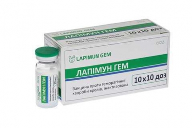 Вакцина Лапимун ГЕМ против ГХК для кроликов, 10 доз/1 флакон - Вакцины для кроликов