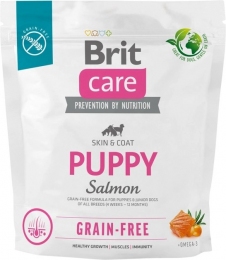 Brit Care Dog Grain-free Puppy Сухий корм для щенят без зернової з лососем 1 кг -  Корм для собак супер преміум класу -    