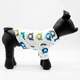 Свитшот Happy Bear трикотаж на флисе белый -  Одежда для собак -   Материал: Трикотаж  