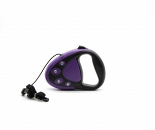 Рулетка Комфорт софт трос-гламур сиреневая, до 25 кг/ 5 м -  Собаки - Flexi   