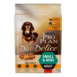 Pro Plan Duo Delice Adult Small & Mini Сухой корм с говядиной для собак 2,5кг -  Пурина Про План корм для собак 