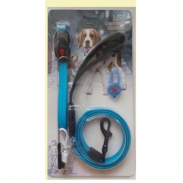 Ошейник 55 см, брелок и поводок 1,2м набор для собак CTY-0111 - Комплект ошейник и поводок для собак