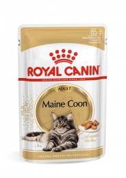 Royal Canin MAINE COON ADULT (Роял Канін) вологий корм для котів породи Мейн-кун шматочки паштету в соусі  -  Royal Canin консерви для кішок 
