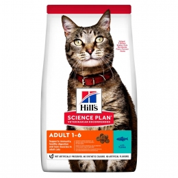 Hills (Хиллс) Adult Optimal Care with Tuna с тунцом - Сухой корм для котов -  Корм для выведения шерсти Hills   