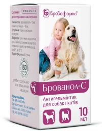 Брованол С 15г шприц-туба Бровафарма -  Противоглистные препараты для кошек Бровафарма     