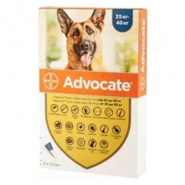 Advocate (Адвокат) Bayer для собак 25-40 кг - Средства и таблетки от блох и клещей для собак