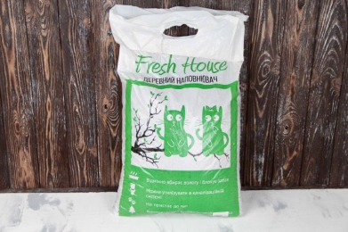 Fresh House (Фреш Хаус) наповнювач для котів дерев'яний гранульований (світлий) -  Деревний наповнювач для котячого туалету 