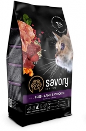 Savory Adult Cat Сухий корм для кастрованих котів зі свіжим м'ясом ягняти і куркою -  Сухий корм для кішок -   Розмір Всі породи  